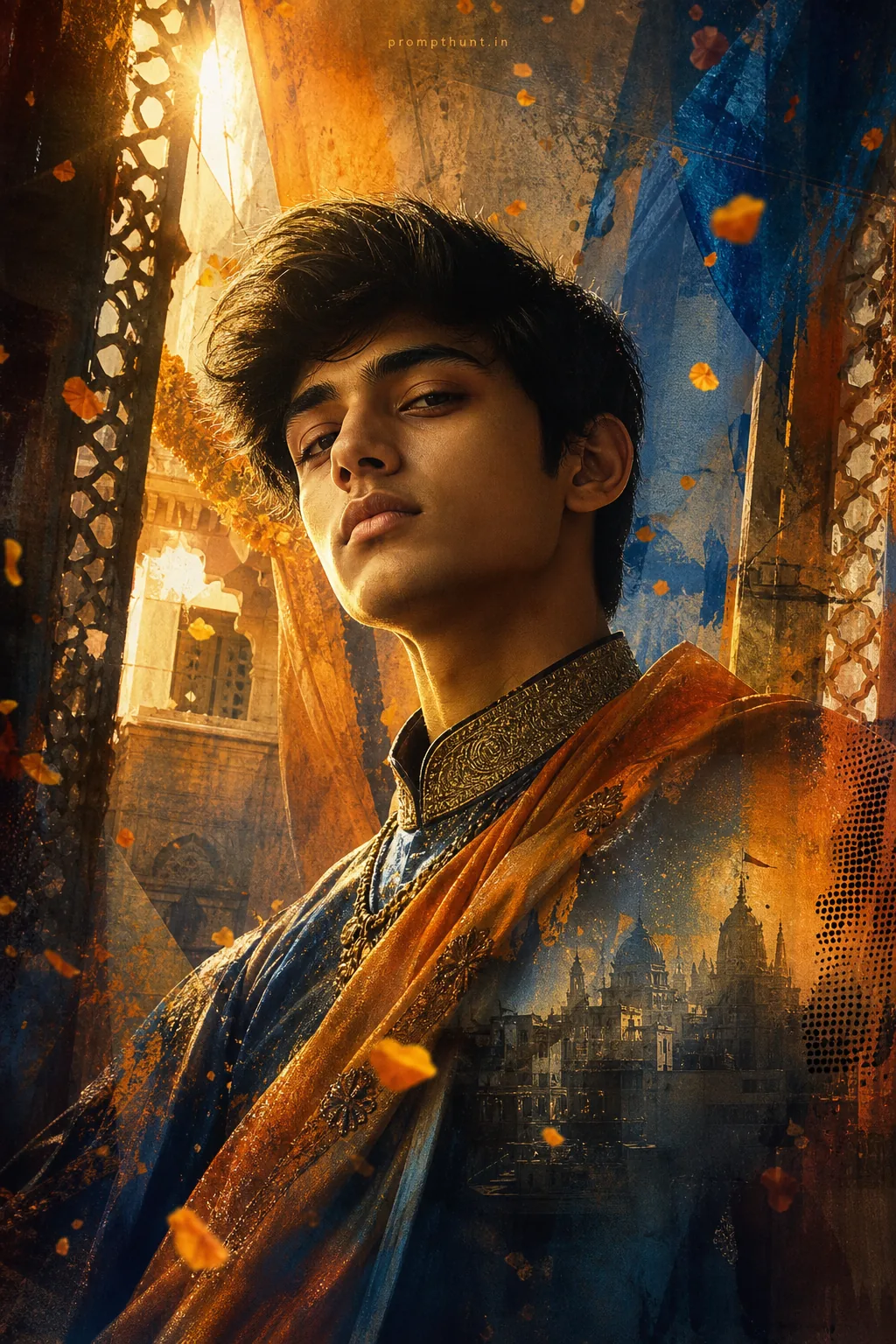 Saffron Dream Abstract Portraiture AI Photo Editing Prompt