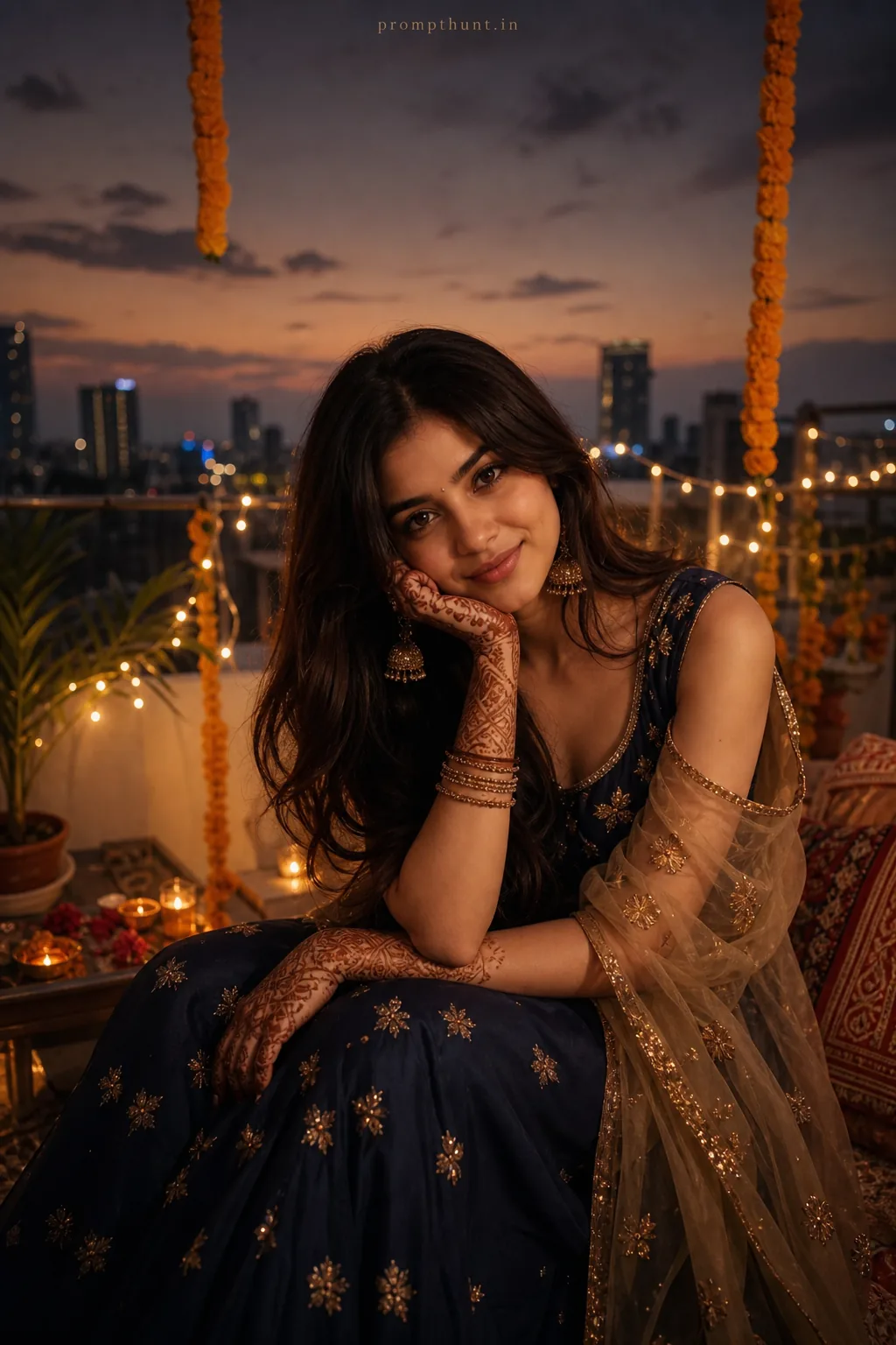 Sunset Mumbai Romance Couple AI Photo Editing Prompt