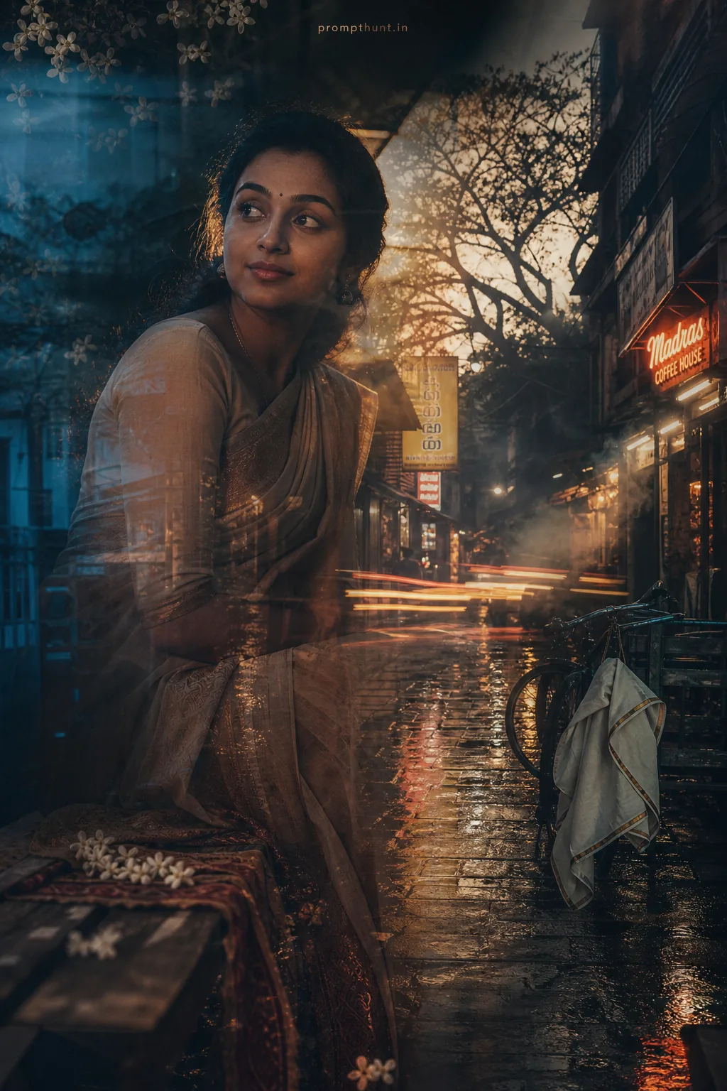 Surreal Monsoon Streets Conceptual AI Photo Editing Prompt