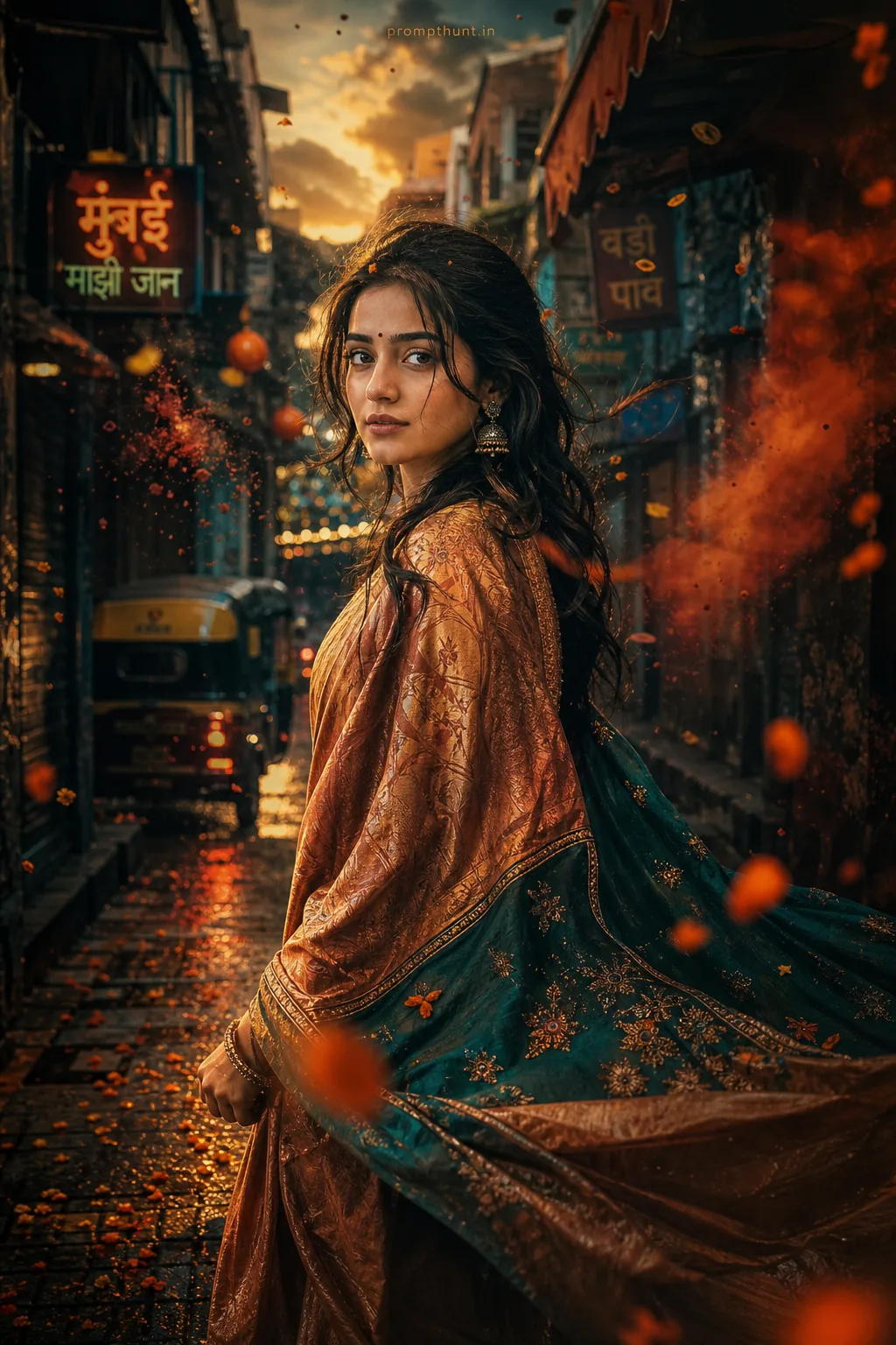 Surreal Mumbai Street Manipulation AI Photo Editing Prompt