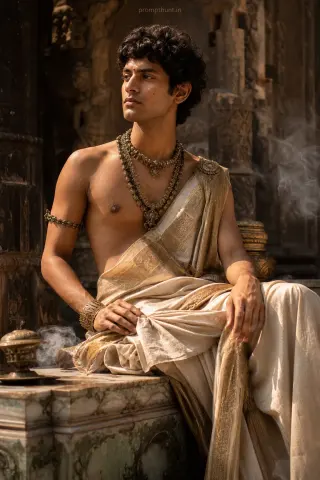 Contemporary Indian Sculpture Portrait AI Photo Editing Prompt