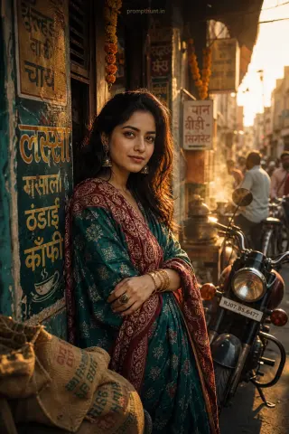 Indian Street Fashion Marigold Lane AI Photo Editing Prompt