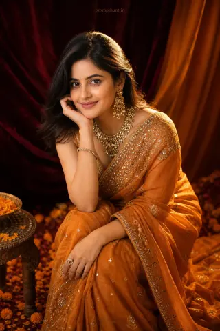 Example result of the Indian studio portraiture glamour AI photo prompt