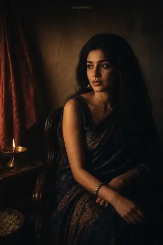 Moody Indian Low-Key Portrait AI Photo Editing Prompt