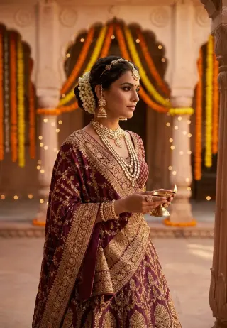 Royal Indian Wedding Luxury Portrait AI Photo Editing Prompt