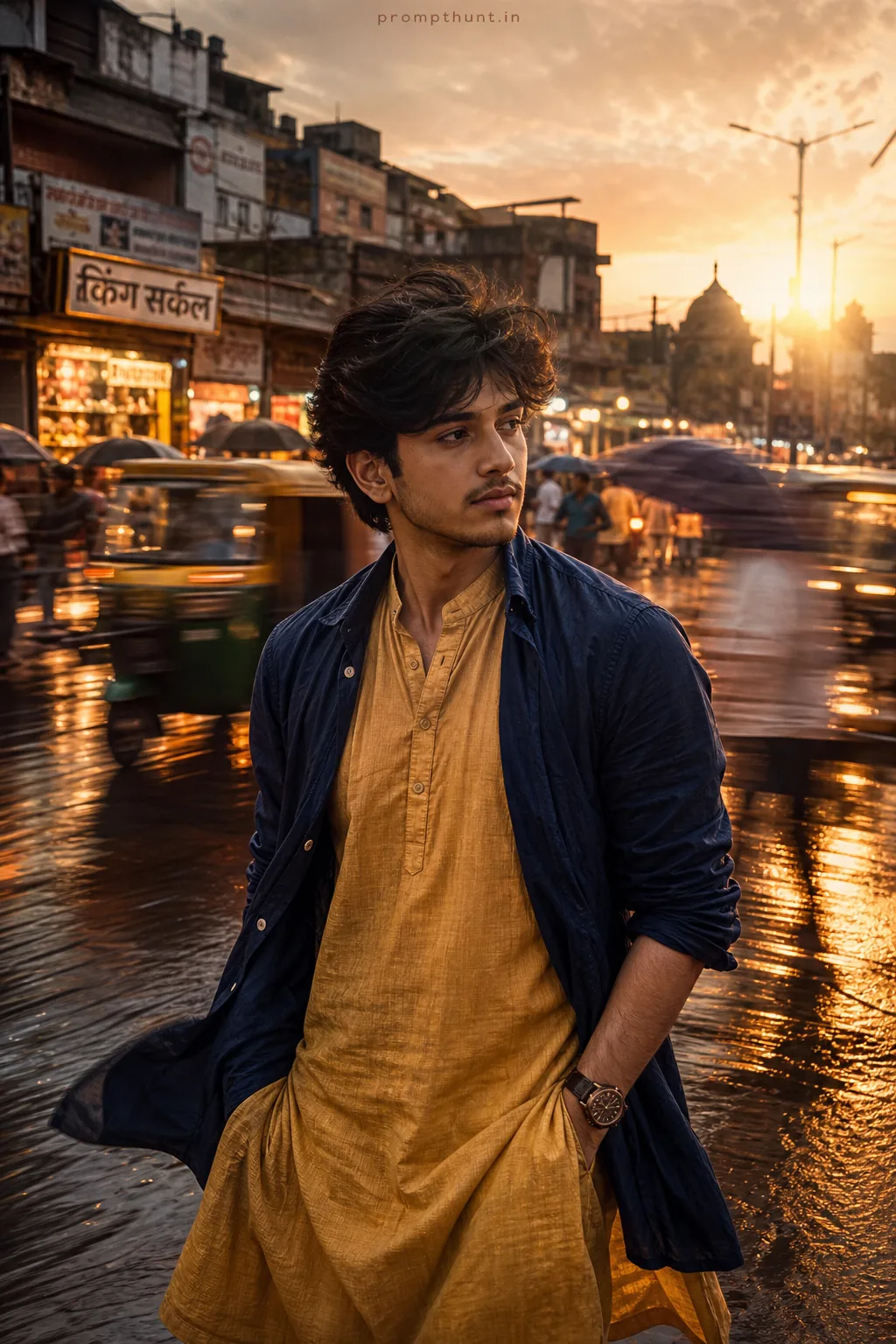 Time-Lapse Monsoon Cityscape Mood AI Photo Editing Prompt