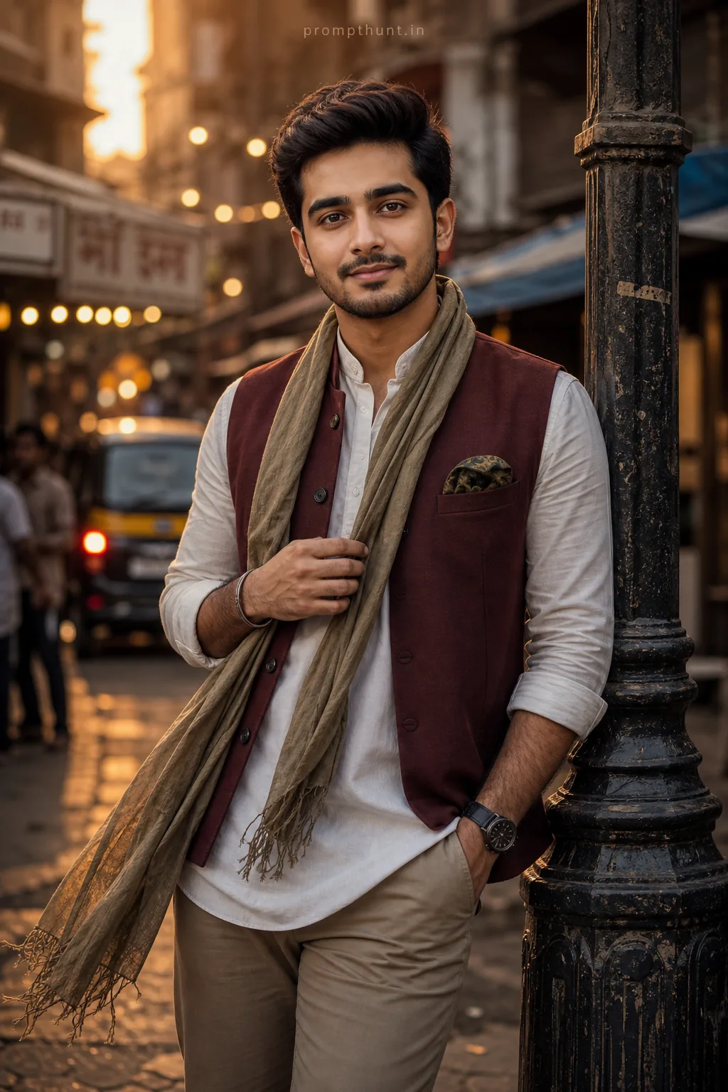 Urban Chic Indian Men's Fashion Streetwear AI Photo Editing Prompt