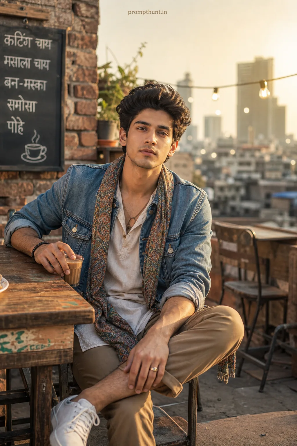 Urban Indian Casual Outfit Aesthetic AI Photo Editing Prompt