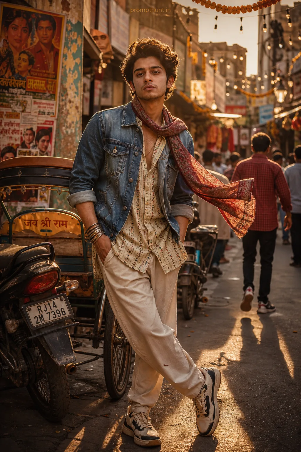 Urban Indian Street Style Photography AI Photo Editing Prompt