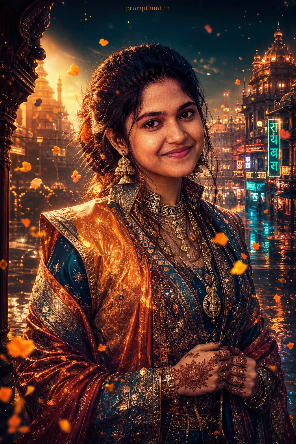 Vibrant Desi Fan Art Cosplay AI Photo Editing Prompt