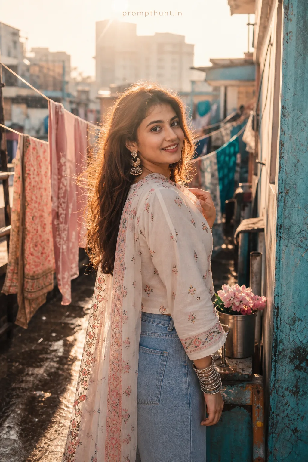 Vibrant Ethereal Girls Street Fashion AI Photo Editing Prompt