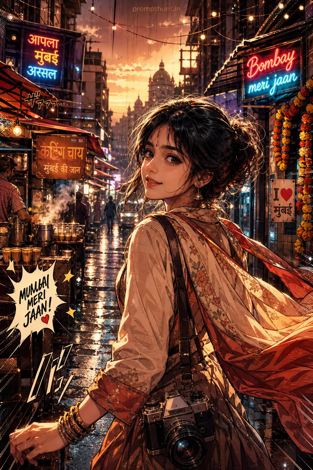 Vibrant Indian Anime Streetwear AI Photo Editing Prompt