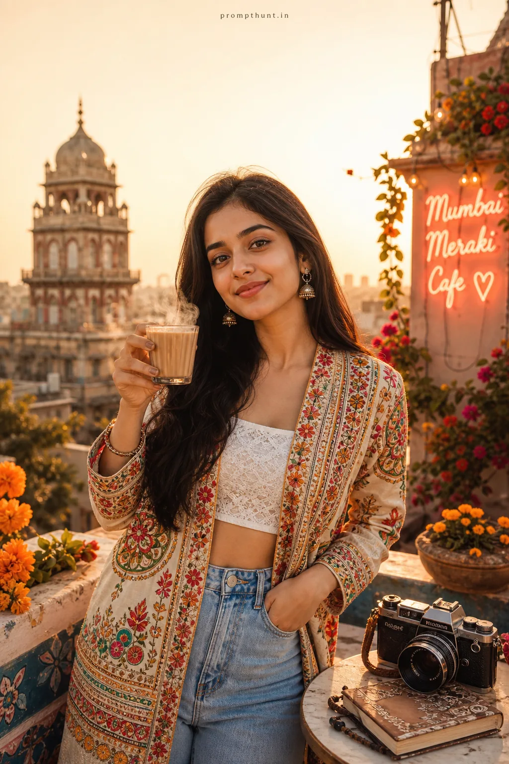 Vibrant Indian Content Creator Aesthetic AI Photo Editing Prompt