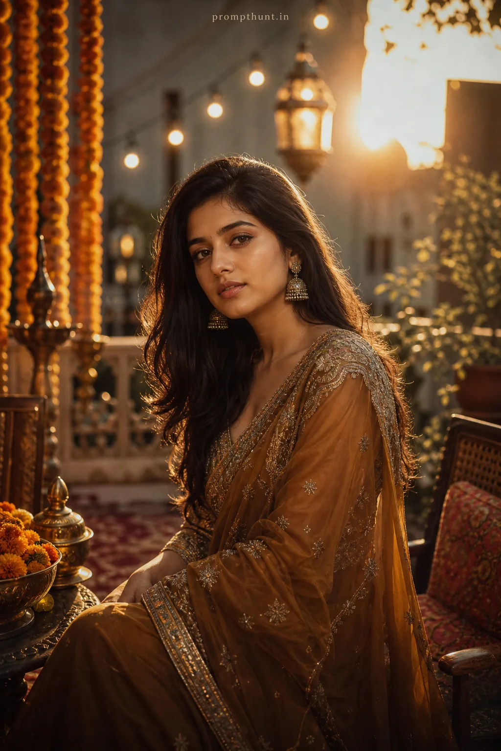Vibrant Indian Digital Portrait AI Photo Editing Prompt