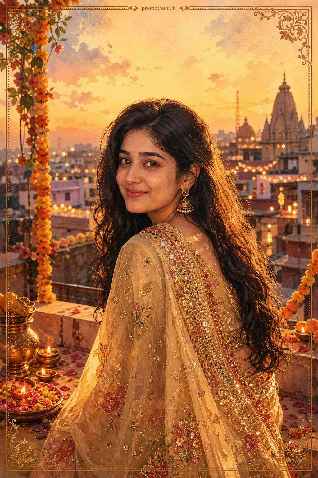 Vibrant Indian Festival Illustration AI Photo Editing Prompt