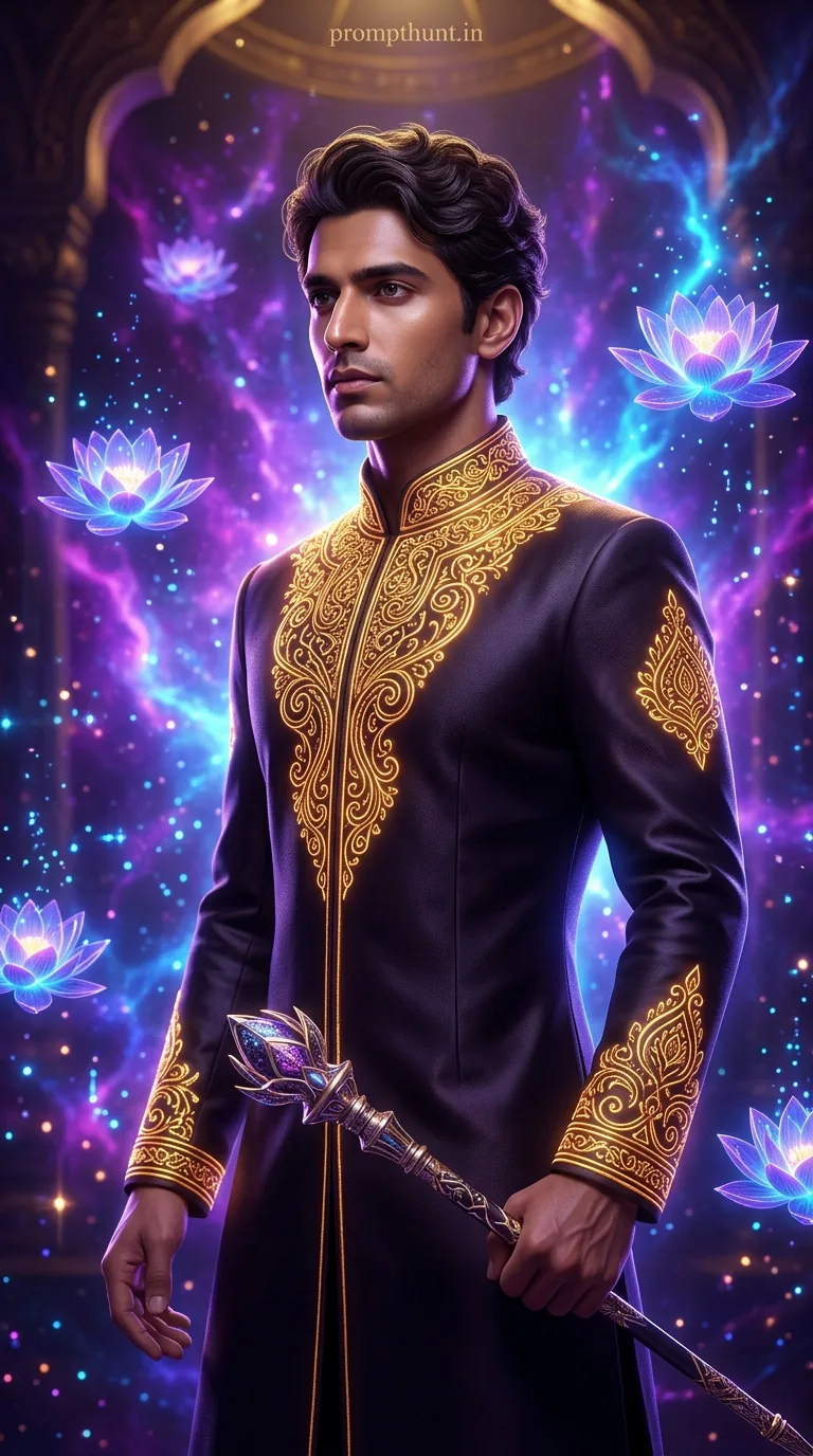 Vibrant Indian Festive Fantasy Digital Art AI Photo Editing Prompt