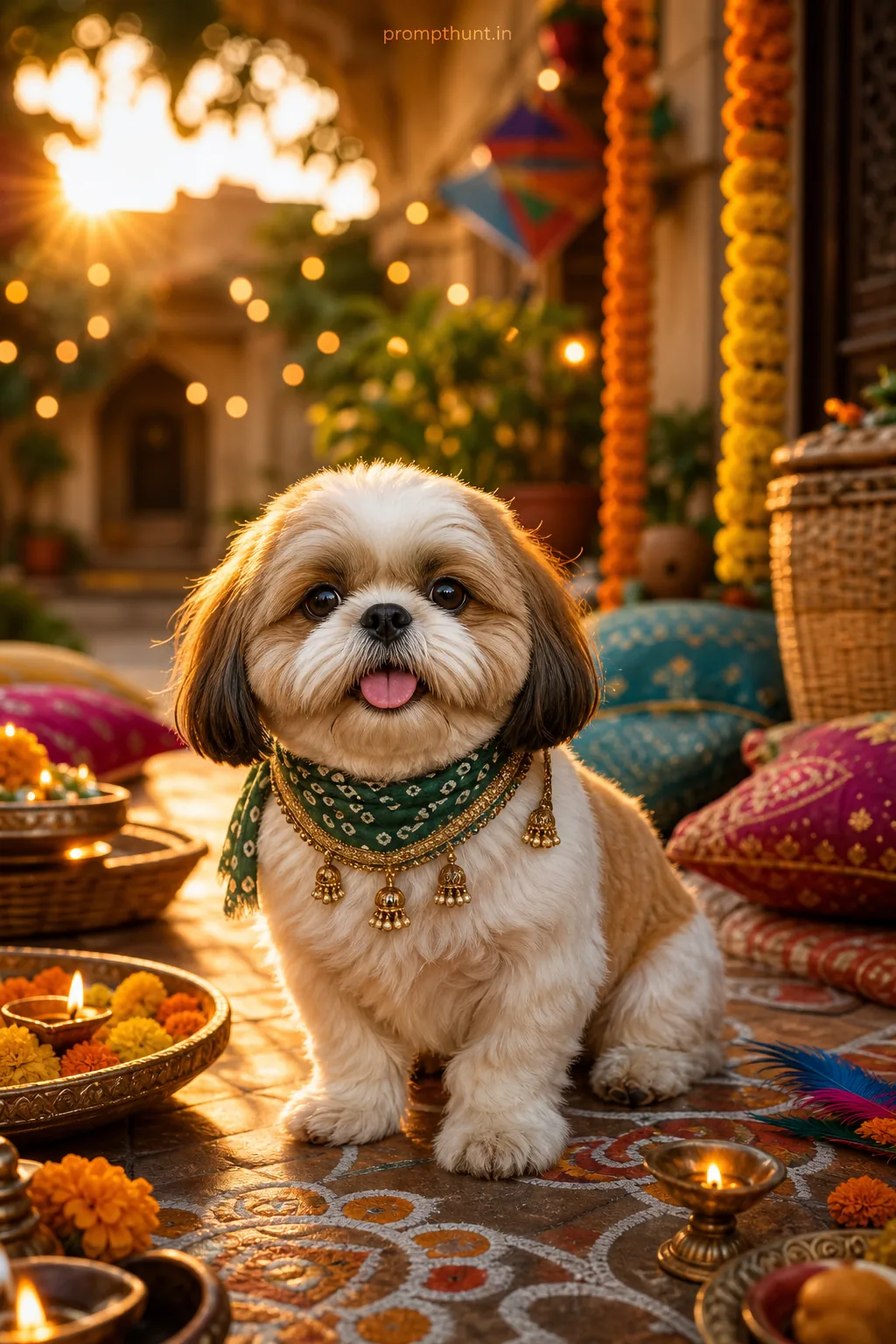 Vibrant Indian Pets & Animals Portrait AI Photo Editing Prompt