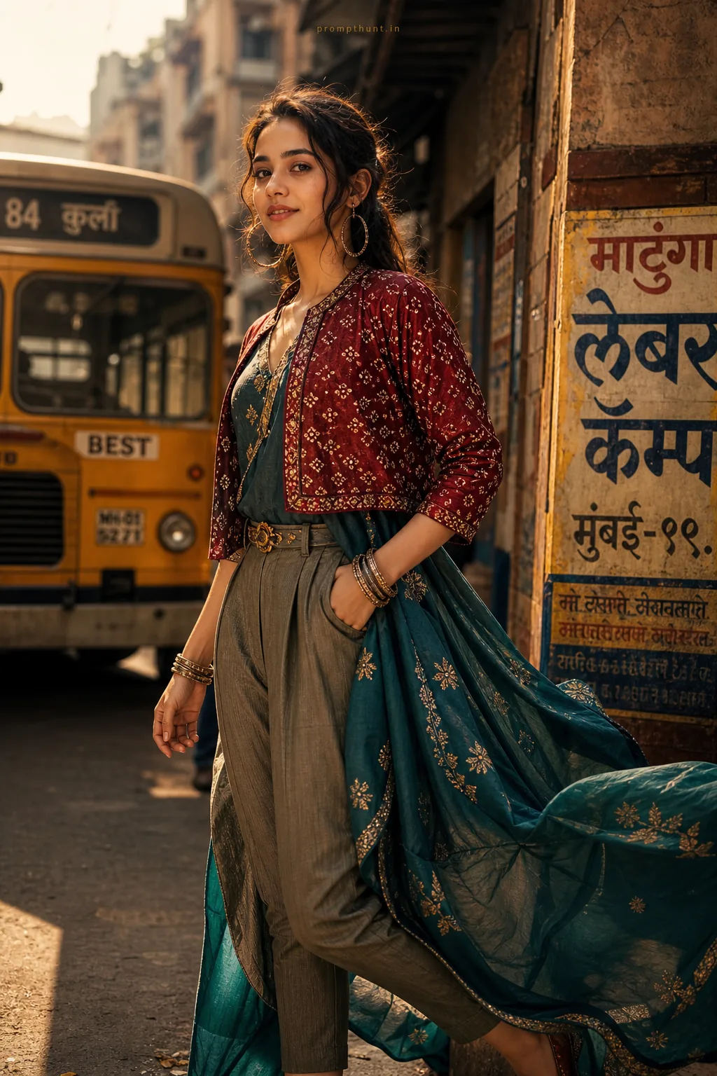 Vibrant Indian Streetwear Modeling & Posing AI Photo Editing Prompt