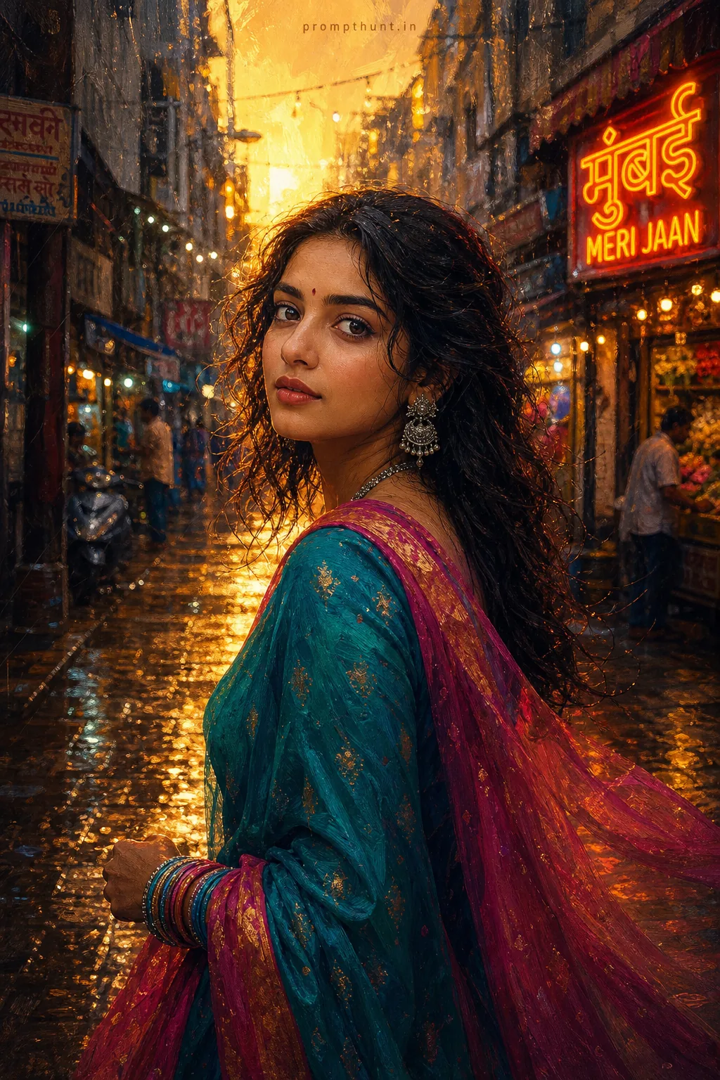 Vibrant Monsoon Expression Portrait AI Photo Editing Prompt