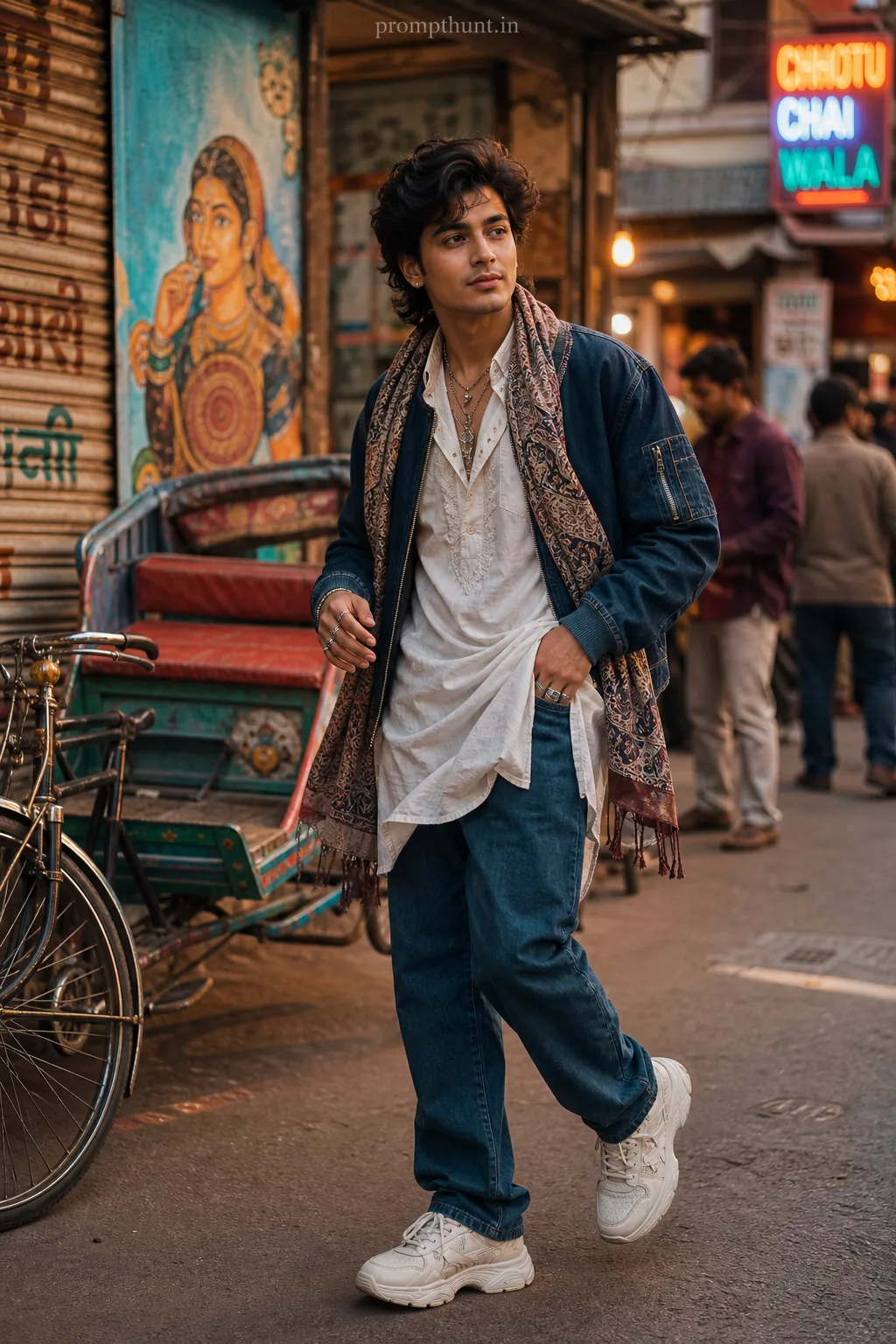 Vibrant Urban Desi Street Style for Instagram AI Photo Editing Prompt