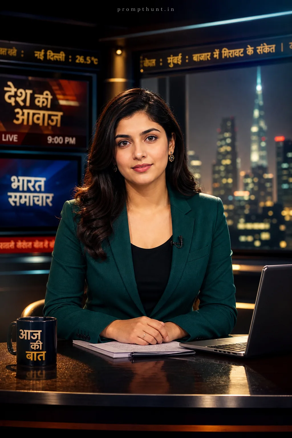 Vintage Newsroom Broadcast Aesthetic AI Photo Editing Prompt