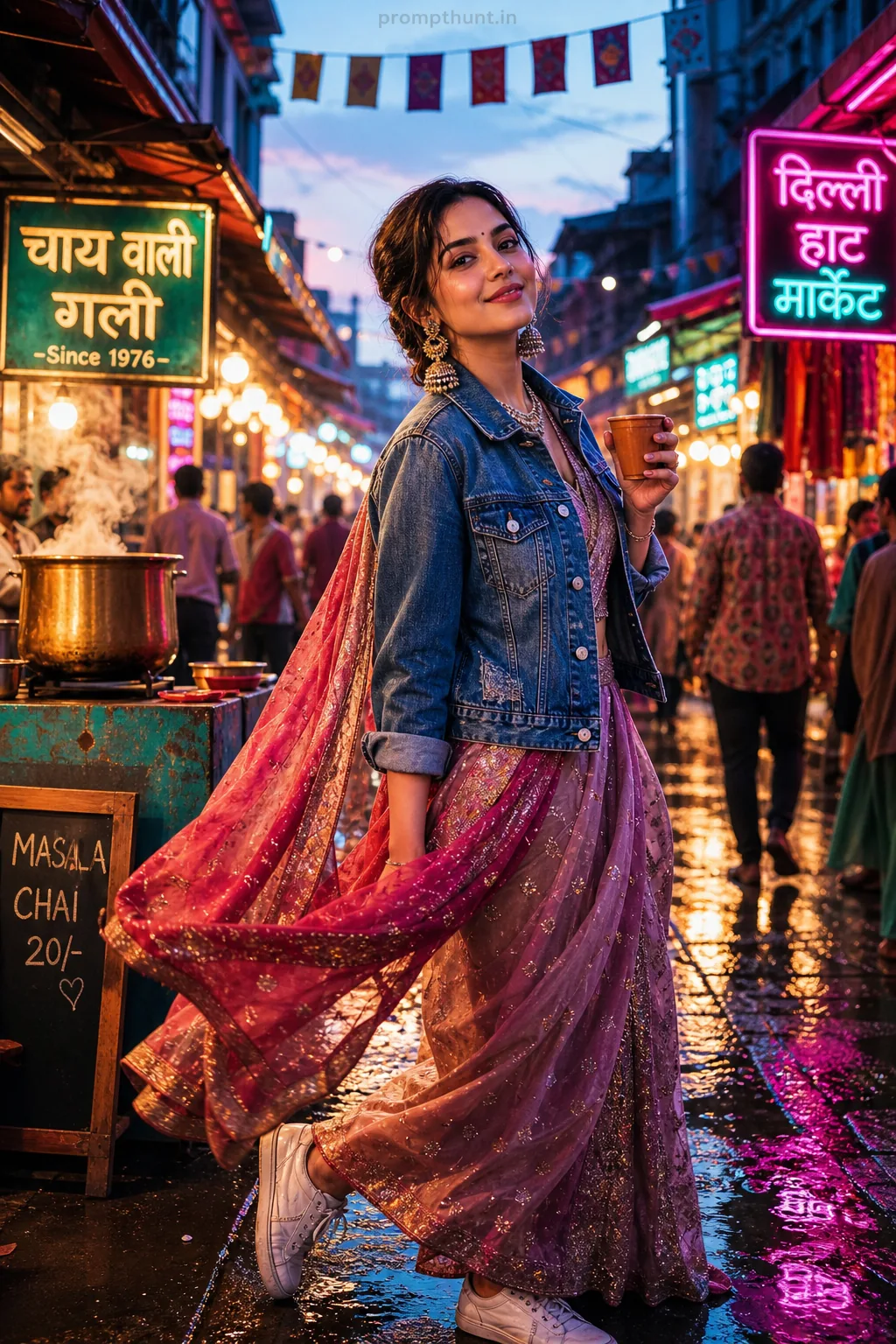Viral Indian Aesthetic Street Glow AI Photo Editing Prompt