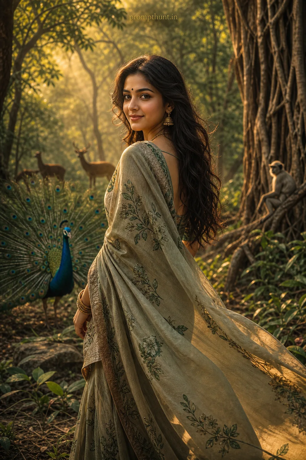 Wild Indian Jungle Wildlife Portrait AI Photo Editing Prompt